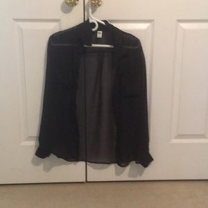 Old Navy sheer black polka dot blouse size SP